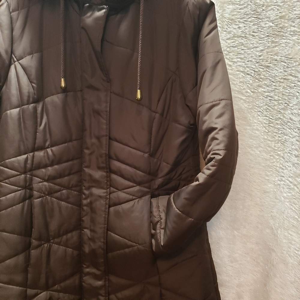 Mossimo Brown/Gray Long Puffer Jacket - image 6
